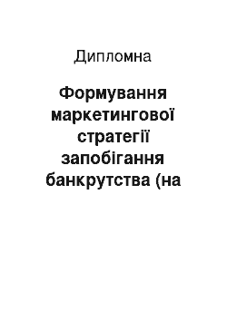 Дипломная: Формування маркетингової стратегії запобігання банкрутства (на прикладі ТОВ «Торезька типографія»)