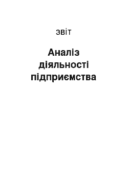 Отчёт: Аналіз діяльності підприємства