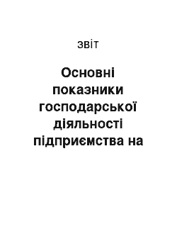 Отчёт: Основні показники господарської діяльності підприємства на прикладі ТОВ «Добриня продукти»