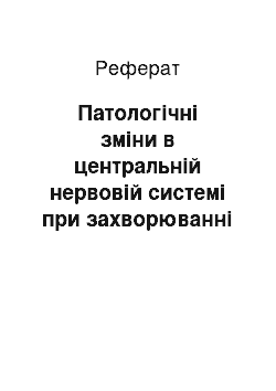 Реферат: Патологічні зміни в центральній нервовій системі при захворюванні на СНІД