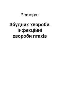 Реферат: Возбудитель болезни. Инфекционные болезни птиц