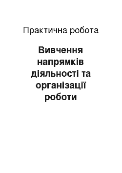 Практическая работа: Вивчення напрямків діяльності та організації роботи Комерційного банку «Стандарт»