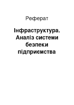 Реферат: Инфраструктура. Анализ системы безопасности предприятия