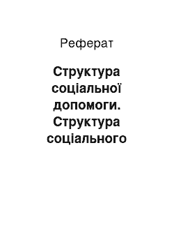 Реферат: Структура соціальної допомоги. Структура соціального страхування. Структура соціальної справедливості