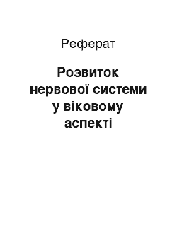 Реферат: Розвиток нервової системи у віковому аспекті