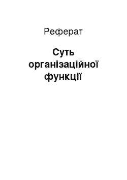 Реферат: Суть організаційної функції