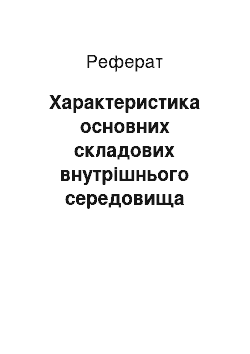 Реферат: Характеристика основних складових внутрішнього середовища організації