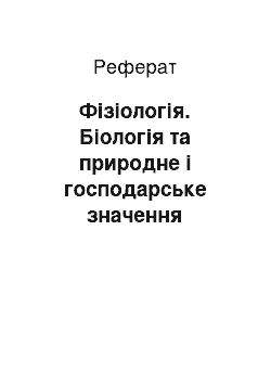 Реферат: Фізіологія. Біологія та природне і господарське значення рибоїдних птахів»