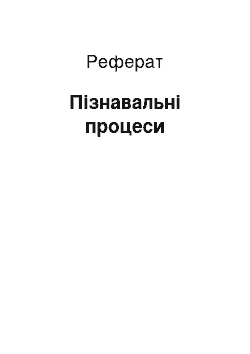 Реферат: Пізнавальні процеси