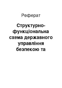 Реферат: Структурно-функціональна схема державного управління безпекою та захистом у НС в Україні з урахуванням правового статусу і повноважень органів влади