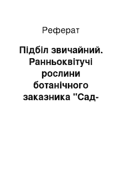 Реферат: Підбіл звичайний. Ранньоквітучі рослини ботанічного заказника "Сад-Балка" у Дніпропетровській області