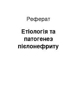 Реферат: Етіологія та патогенез пієлонефриту