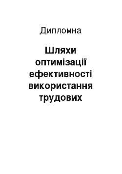 Дипломная: Шляхи оптимізації ефективності використання трудових ресурсів підприємства на прикладі ВАТ «Конотопський хлібокомбінат»