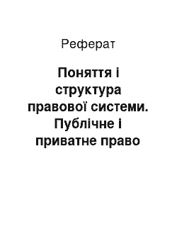 Реферат: Поняття і структура правової системи. Публічне і приватне право