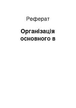 Реферат: Організація основного в