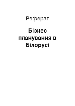 Реферат: Бизнес планування в Беларуси