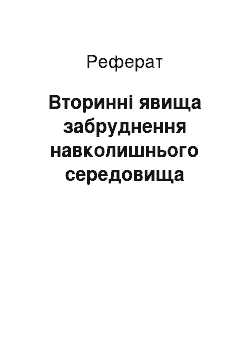 Реферат: Вторинні явища забруднення навколишнього середовища