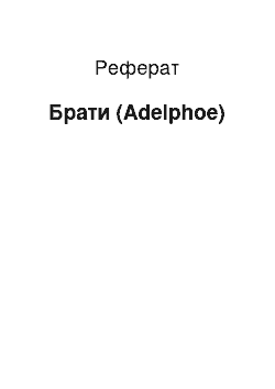 Реферат: Брати (Adelphoe)