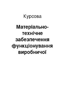 Курсовая: Матеріально-технічне забезпечення функціонування виробничої структури промислового підприємства