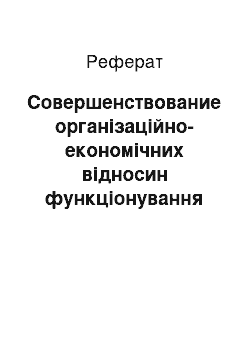 Реферат: Совершенствование організаційно-економічних відносин функціонування дочірні підприємства