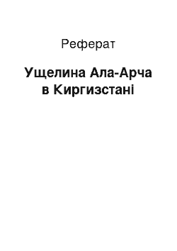 Реферат: Ущелина Ала-Арча в Киргизстані