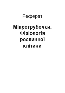 Реферат: Мікротрубочки. Фізіологія рослинної клітини