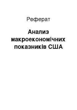 Реферат: Анализ макроекономічних показників США