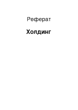 Реферат: Холдинг