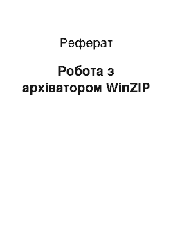 Реферат: Робота з архіватором WinZIP