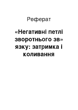 Реферат: «Негативні петлі зворотнього зв» язку: затримка і коливання