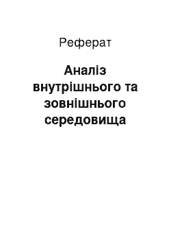 Реферат: Аналіз внутрішнього та зовнішнього середовища