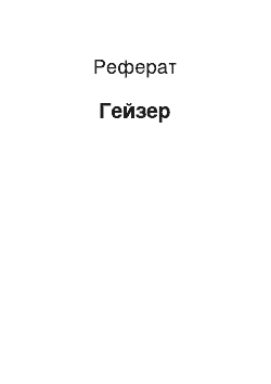 Реферат: Гейзер