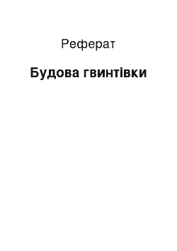 Реферат: Будова гвинтівки