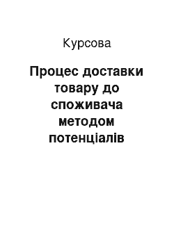 Курсовая: Процес доставки товару до споживача методом потенціалів