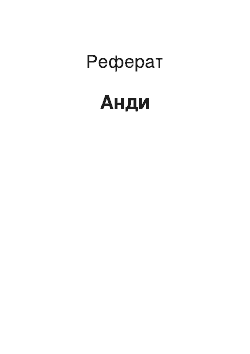 Реферат: Анды