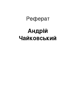 Реферат: Андрій Чайковський