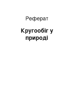 Реферат: Круговорот в природе