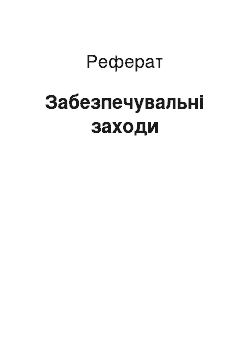 Реферат: Забезпечувальні заходи