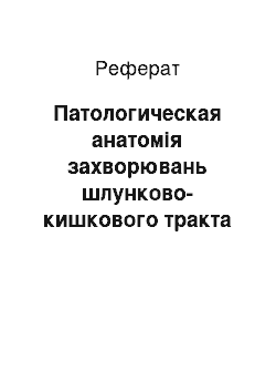 Реферат: Патологическая анатомія захворювань шлунково-кишкового тракта