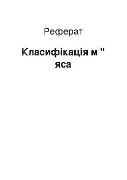 Реферат: Класифікація м " яса