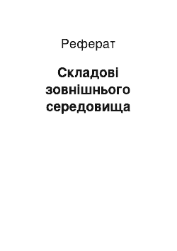 Реферат: Складові зовнішнього середовища