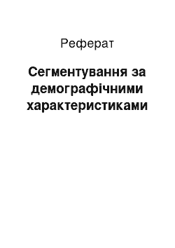 Реферат: Сегментирование по демографическим характеристикам