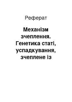 Реферат: Механізм зчеплення. Генетика статі, успадкування, зчеплене із соціальною статтю