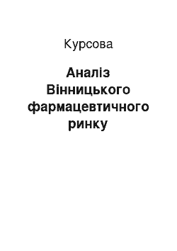 Курсовая: Аналіз Вінницького фармацевтичного ринку