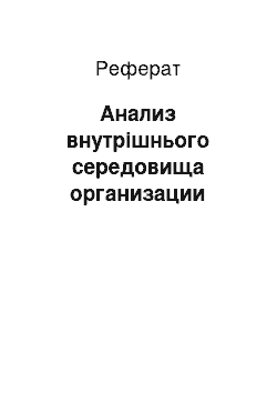 Реферат: Анализ внутрішнього середовища организации