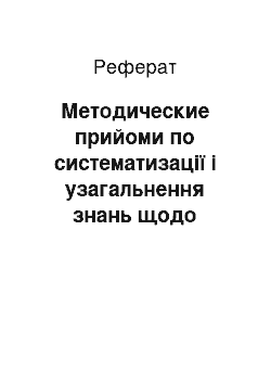 Реферат: Методические прийоми по систематизації і узагальнення знань щодо структури біополімерів в шкільному курсі химии