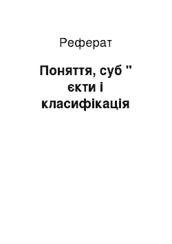 Реферат: Поняття, суб " єкти і класифікація