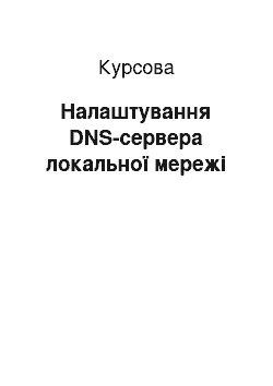 Курсовая: Налаштування DNS-сервера локальної мережі