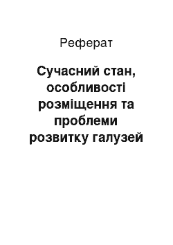 Реферат: Сучасний стан, особливості розміщення та проблеми розвитку галузей легкої промисловості України