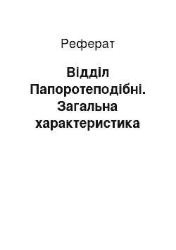 Реферат: Відділ Папоротеподібні. Загальна характеристика